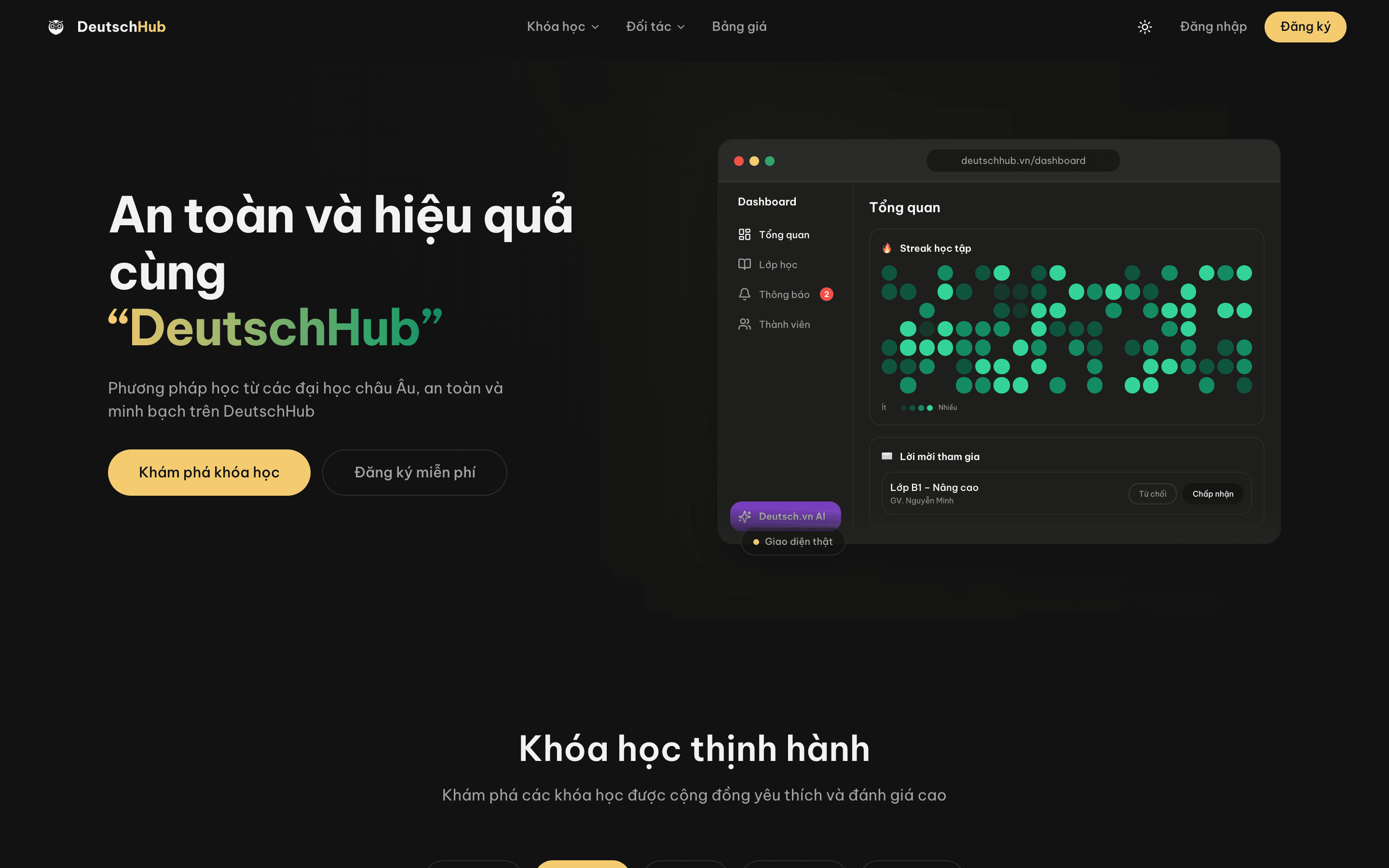 Giao diện DeutschHub.vn
